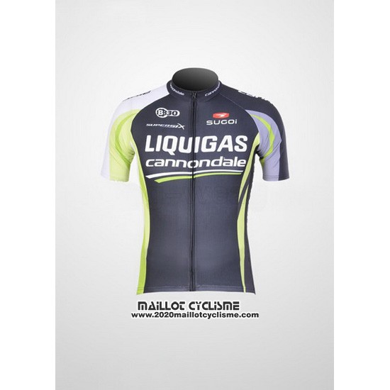 2011 Maillot Ciclismo Liquigas Cannondale Noir et Vert Manches Courtes et Cuissard